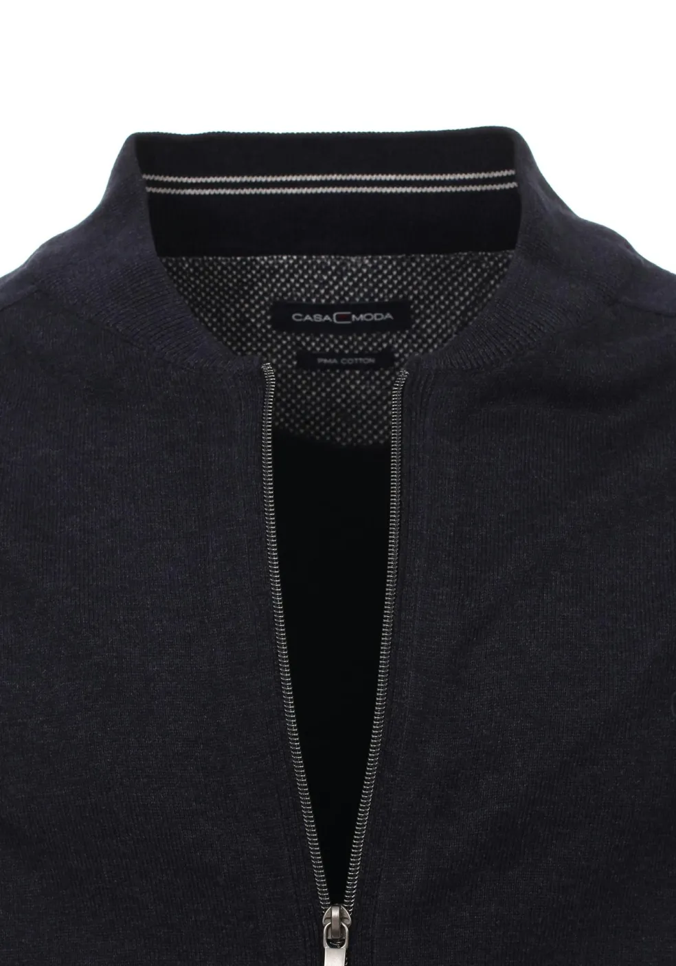 CASA MODA heren vest katoen, met rits, donkerblauw