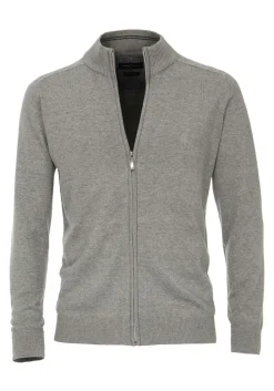 CASA MODA heren vest katoen, met rits, grijs