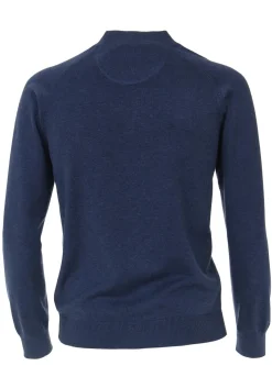 CASA MODA heren vest katoen, met rits, jeans blauw