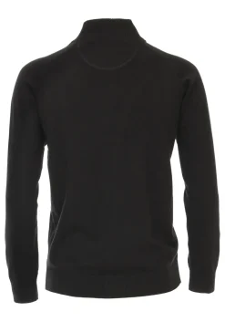 CASA MODA heren vest katoen, met rits, zwart