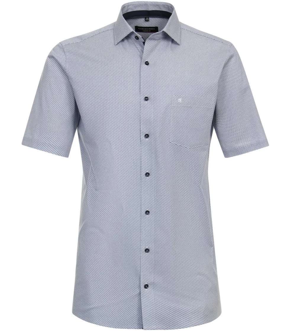CASA MODA modern fit overhemd, korte mouw, popeline, blauw dessin