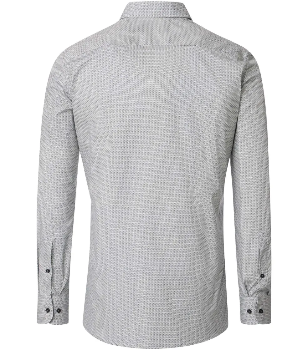 CASA MODA modern fit overhemd, popeline, groen met blauw en wit dessin