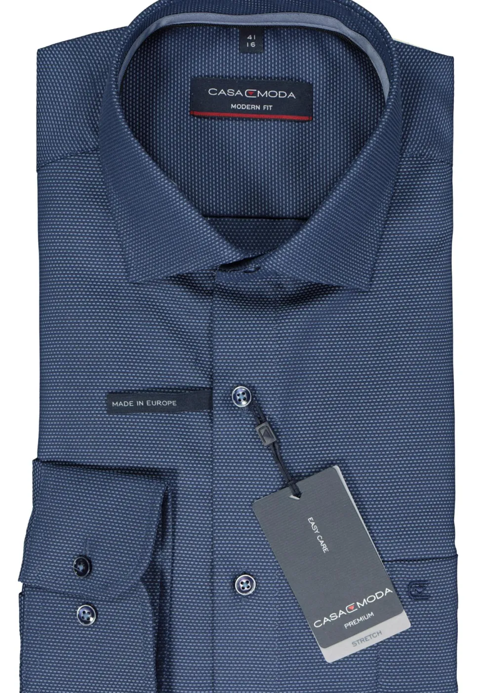 CASA MODA modern fit overhemd, dobby, blauw