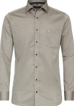 CASA MODA modern fit overhemd, dobby, bruin