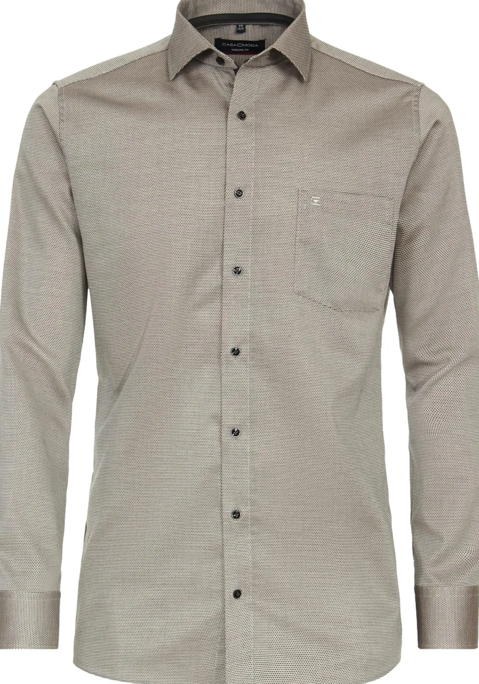 CASA MODA modern fit overhemd, dobby, bruin