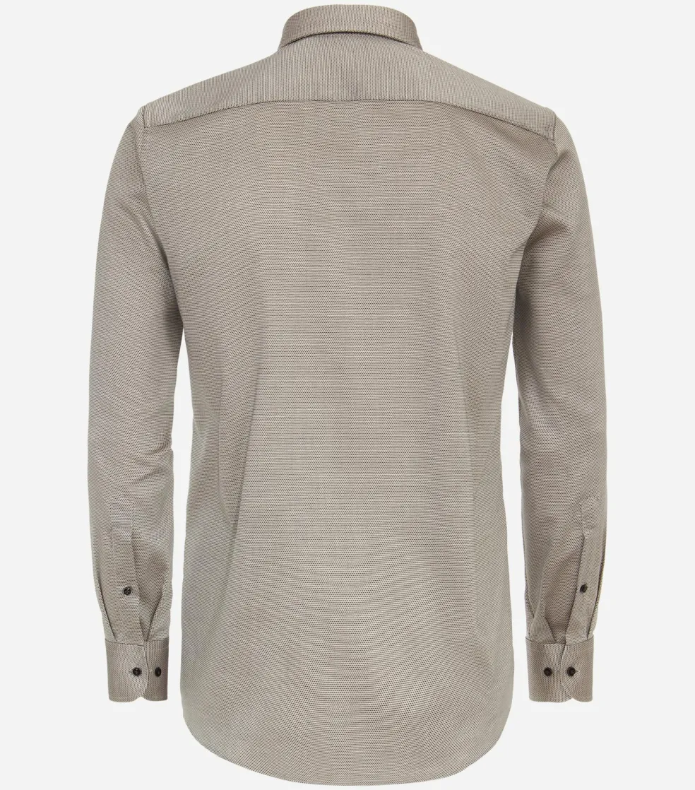CASA MODA modern fit overhemd, dobby, bruin