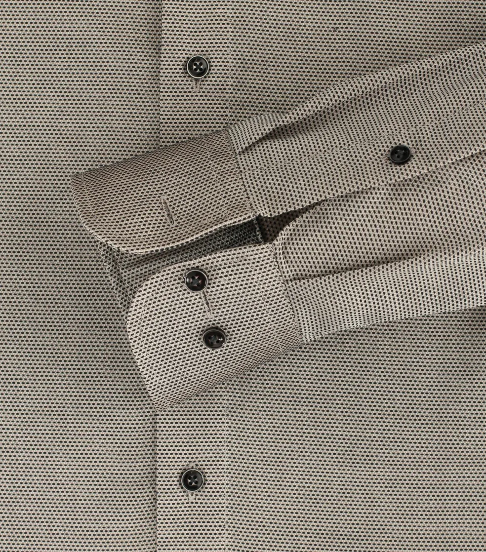 CASA MODA modern fit overhemd, dobby, bruin