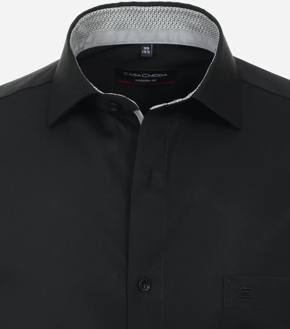 CASA MODA modern fit overhemd, popeline, zwart