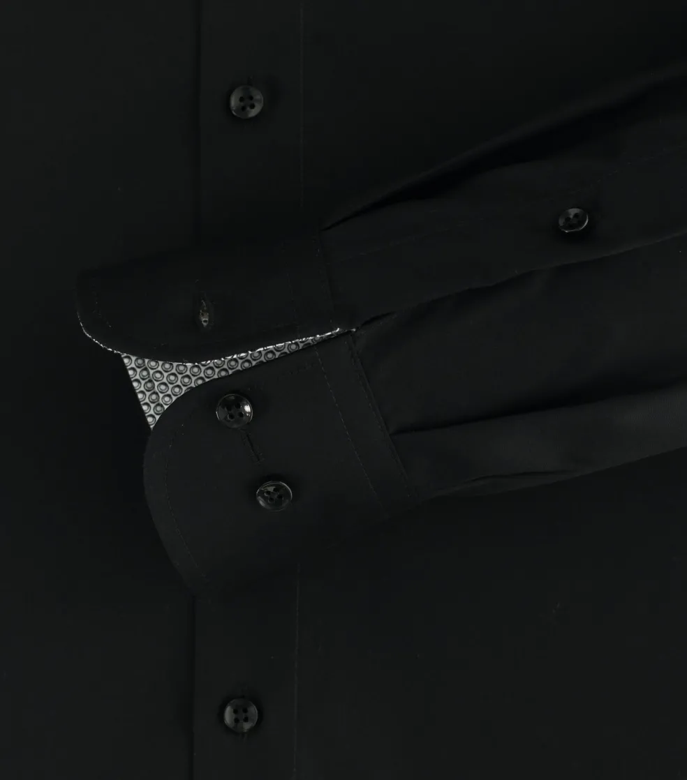 CASA MODA modern fit overhemd, popeline, zwart