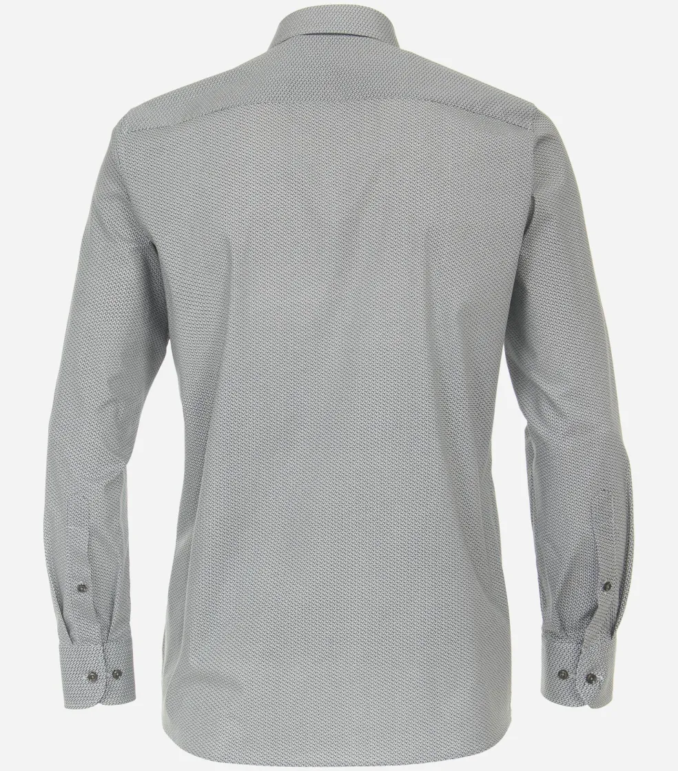 CASA MODA modern fit overhemd, popeline, zwart met wit dessin