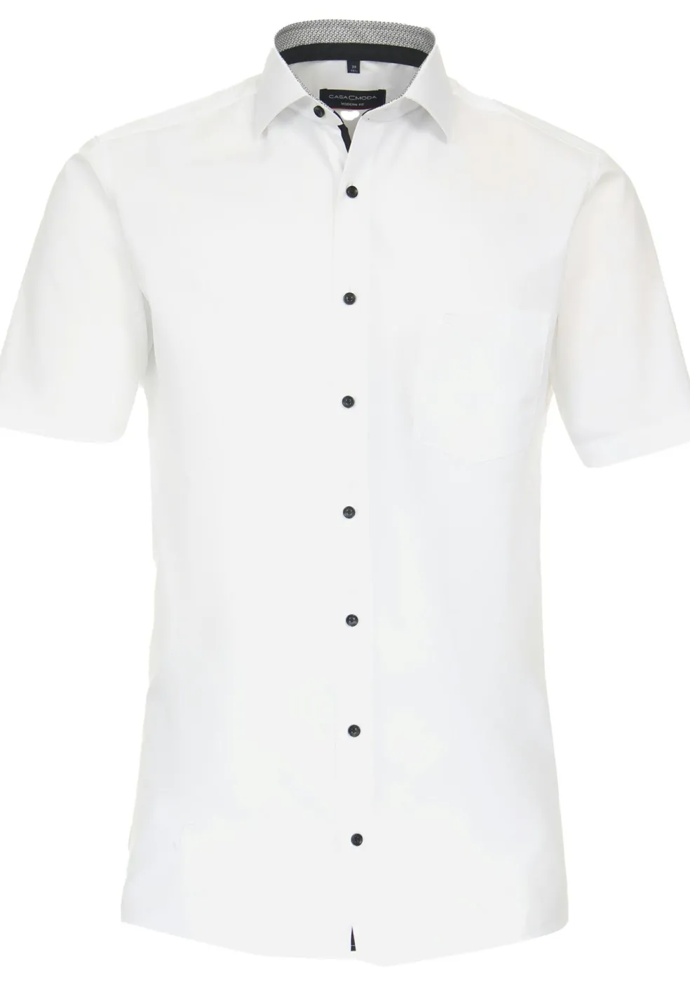 CASA MODA modern fit overhemd, korte mouw, popeline, wit