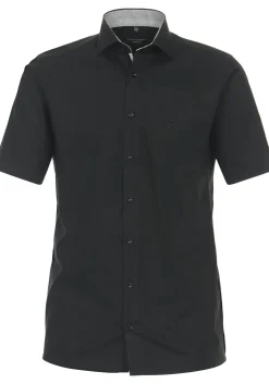 CASA MODA modern fit overhemd, korte mouw, popeline, zwart
