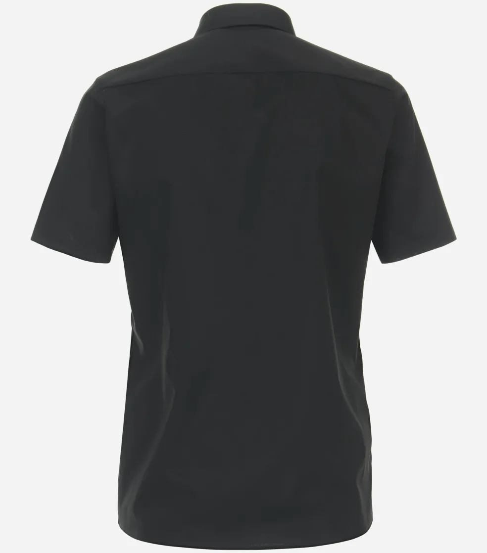 CASA MODA modern fit overhemd, korte mouw, popeline, zwart