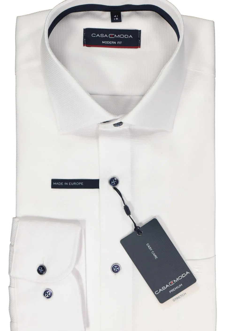 CASA MODA modern fit overhemd, dobby, wit