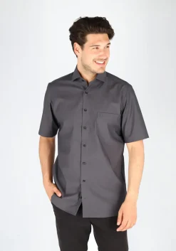 CASA MODA modern fit overhemd, korte mouw, antraciet grijs