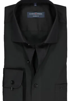 CASA MODA modern fit overhemd, mouwlengte 7, zwart