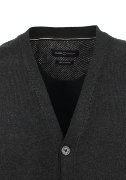 CASA MODA mouwloos heren vest katoen, antraciet