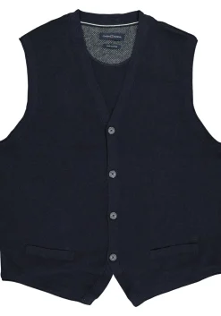 CASA MODA mouwloos heren vest katoen, donker blauw