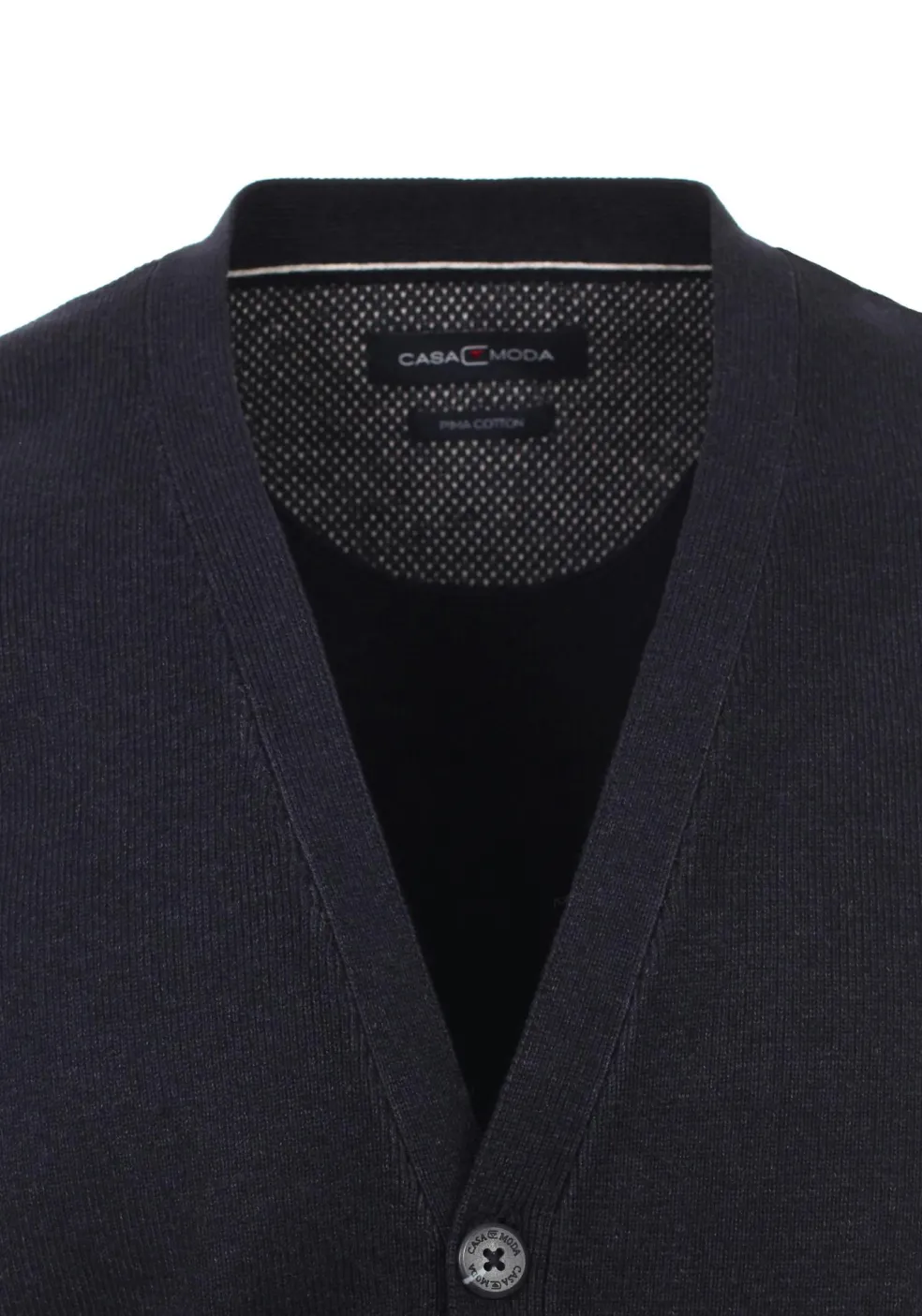 CASA MODA mouwloos heren vest katoen, donker blauw
