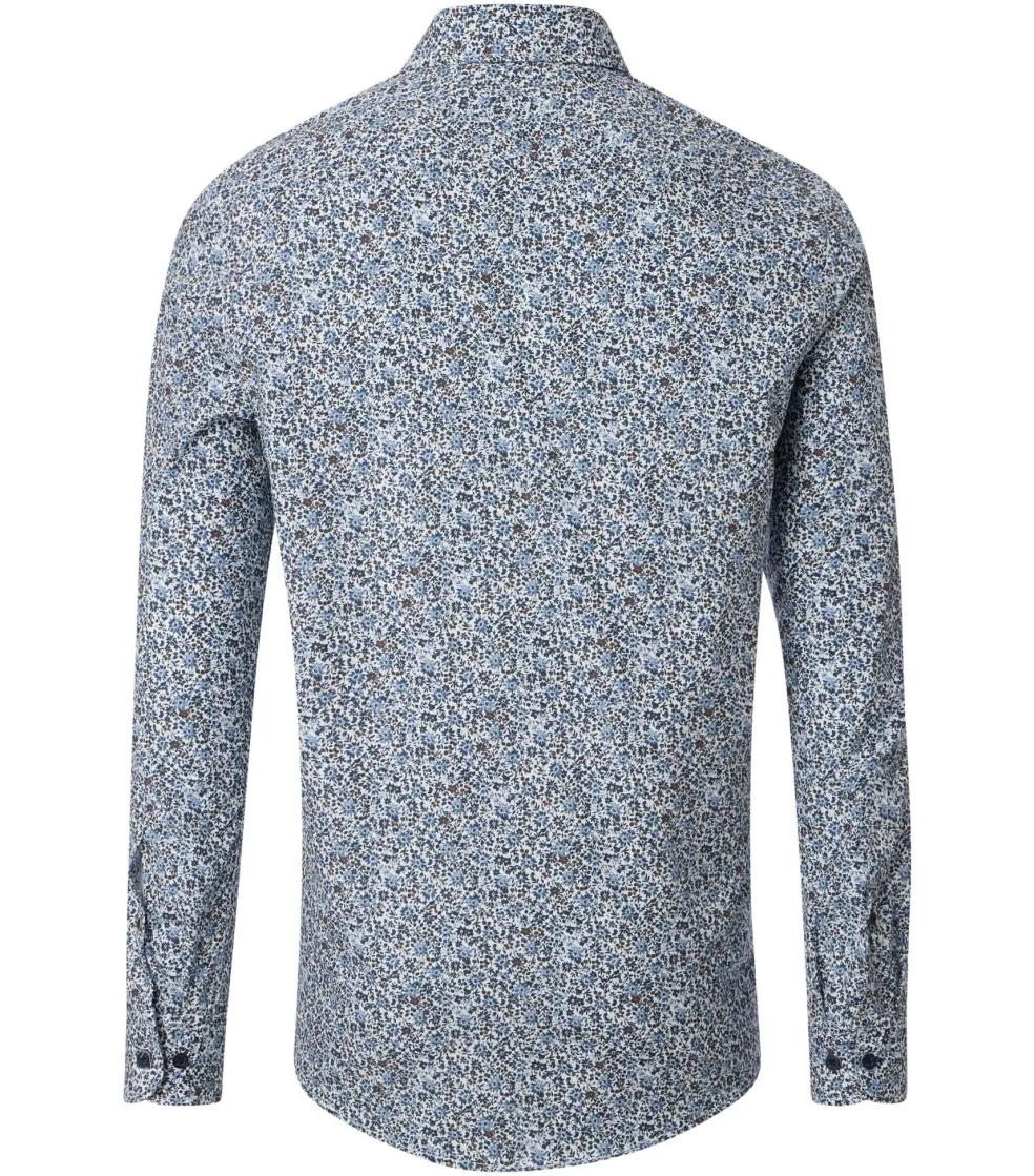 CASA MODA Sport casual fit overhemd, popeline, blauw dessin