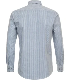 CASA MODA Sport casual fit overhemd, popeline, blauw gestreept