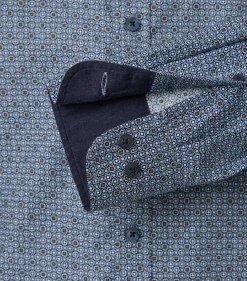 CASA MODA Sport casual fit overhemd, twill, blauw dessin