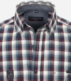 CASA MODA Sport casual fit overhemd, dobby, rood geruit