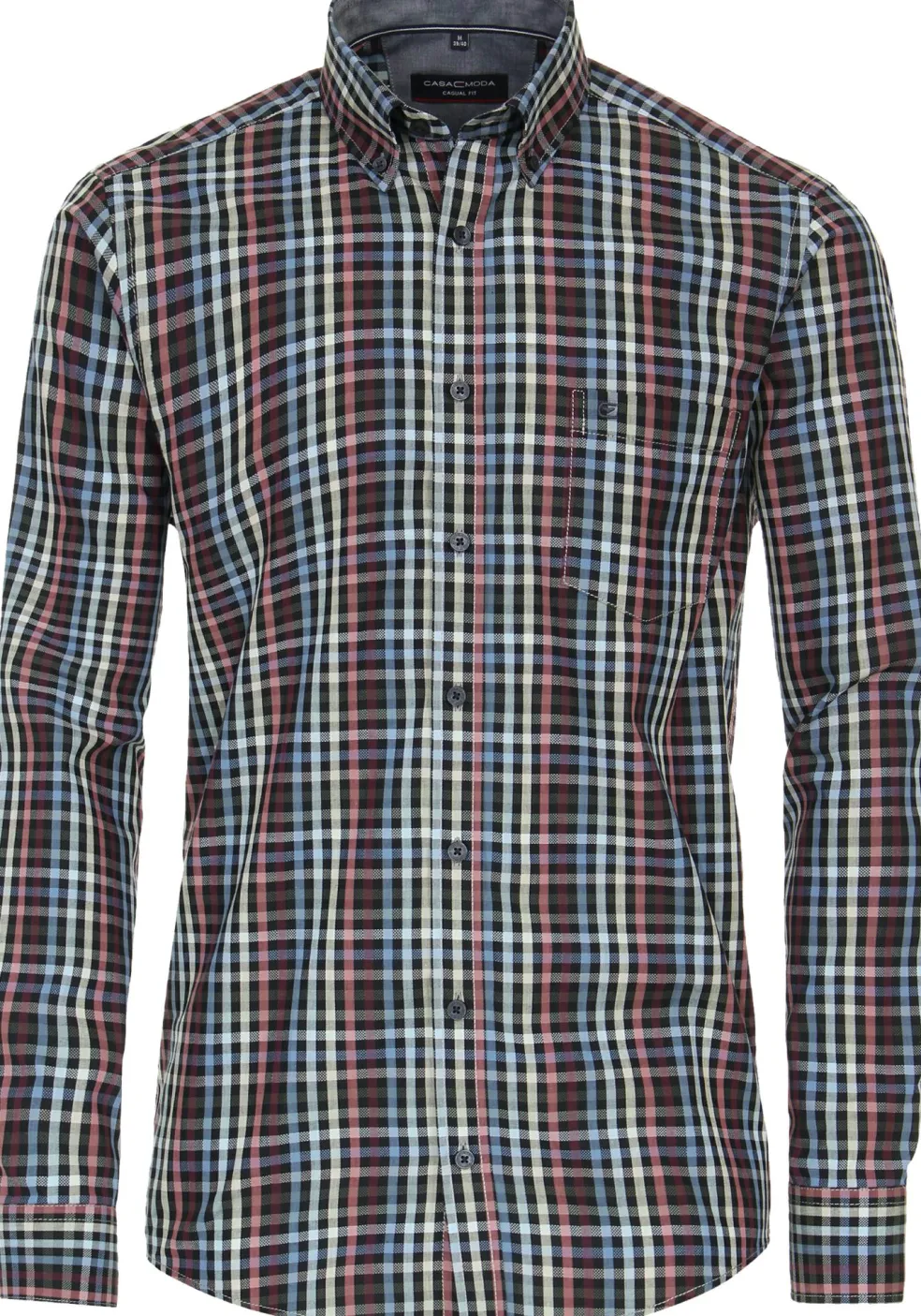 CASA MODA Sport casual fit overhemd, dobby, rood geruit