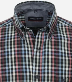 CASA MODA Sport casual fit overhemd, dobby, rood geruit