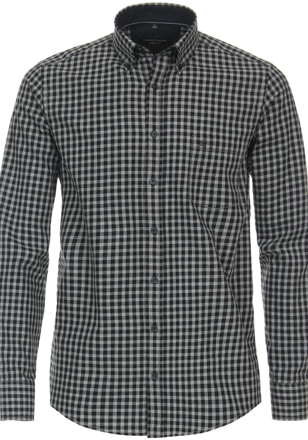 CASA MODA Sport casual fit overhemd, flanel, blauw geruit