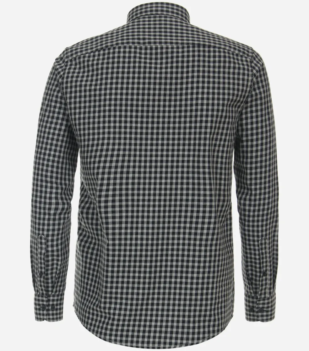 CASA MODA Sport casual fit overhemd, flanel, blauw geruit