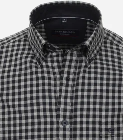 CASA MODA Sport casual fit overhemd, flanel, blauw geruit