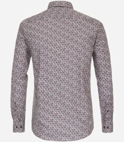 CASA MODA Sport casual fit overhemd, popeline, antraciet dessin