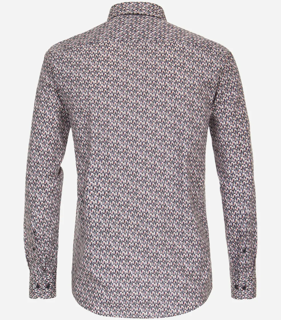 CASA MODA Sport casual fit overhemd, popeline, antraciet dessin