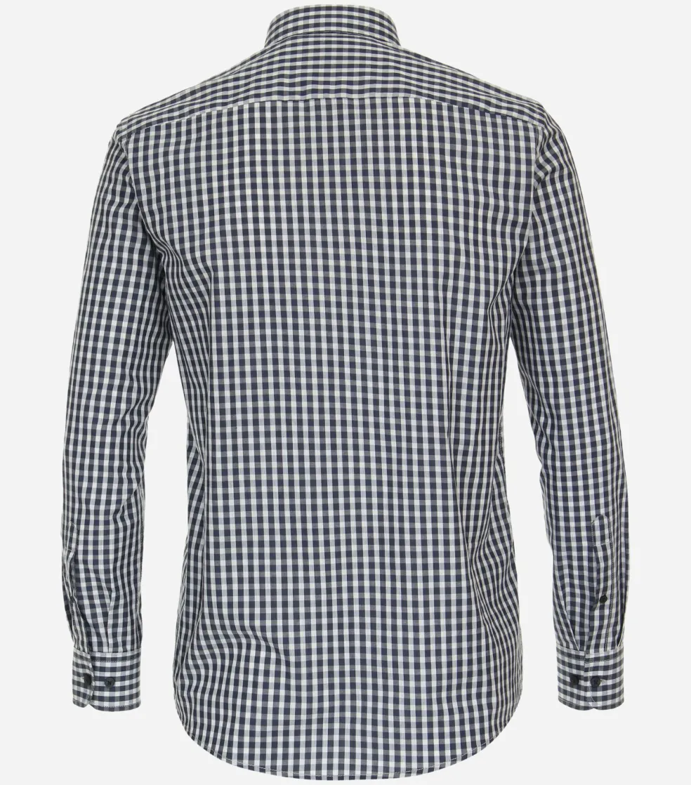 CASA MODA Sport casual fit overhemd, structuur, blauw geruit