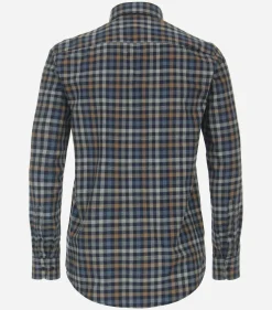 CASA MODA Sport casual fit overhemd, twill, blauw geruit