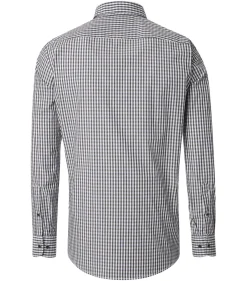 CASA MODA Sport casual fit overhemd, dobby, wit met blauw en groen geruit
