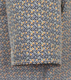 CASA MODA Sport casual fit overhemd, korte mouw, popeline, geel dessin