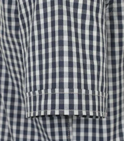 CASA MODA Sport casual fit overhemd, korte mouw, structuur, blauw geruit