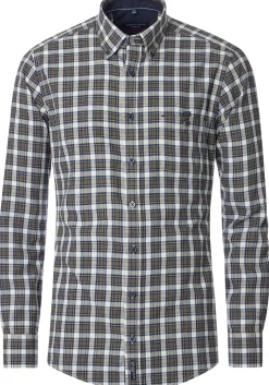CASA MODA Sport casual fit overhemd, twill, blauw geruit