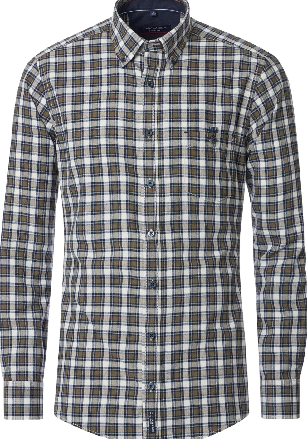 CASA MODA Sport casual fit overhemd, twill, blauw geruit
