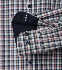 CASA MODA Sport casual fit overhemd, twill, blauw met rood en groen geruit