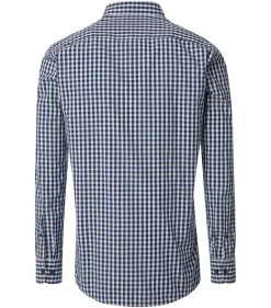 CASA MODA Sport casual fit overhemd, structuur, donkerblauw met wit geruit