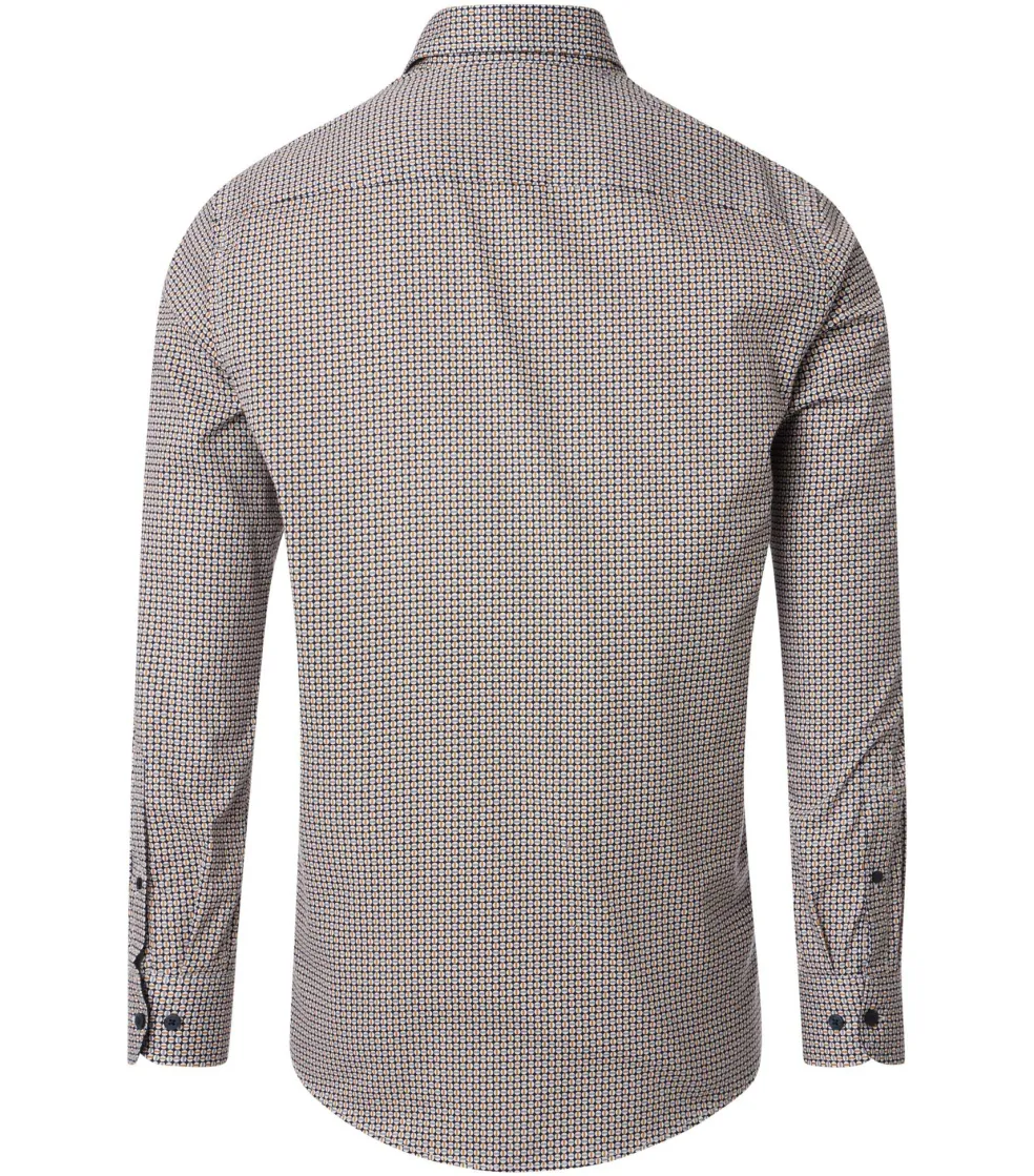 CASA MODA Sport casual fit overhemd, twill, geel dessin