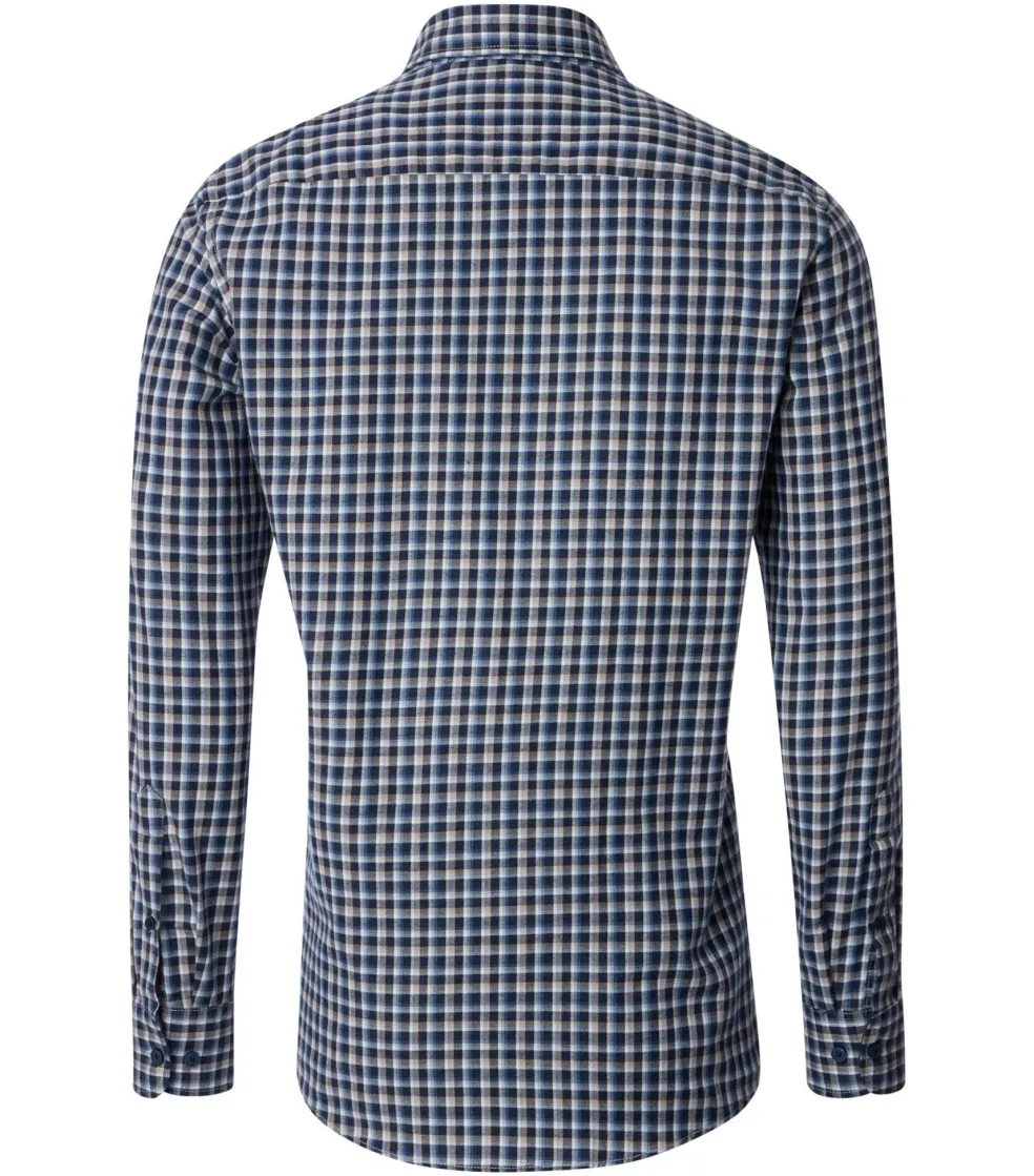 CASA MODA Sport comfort fit overhemd, flanel, blauw geruit