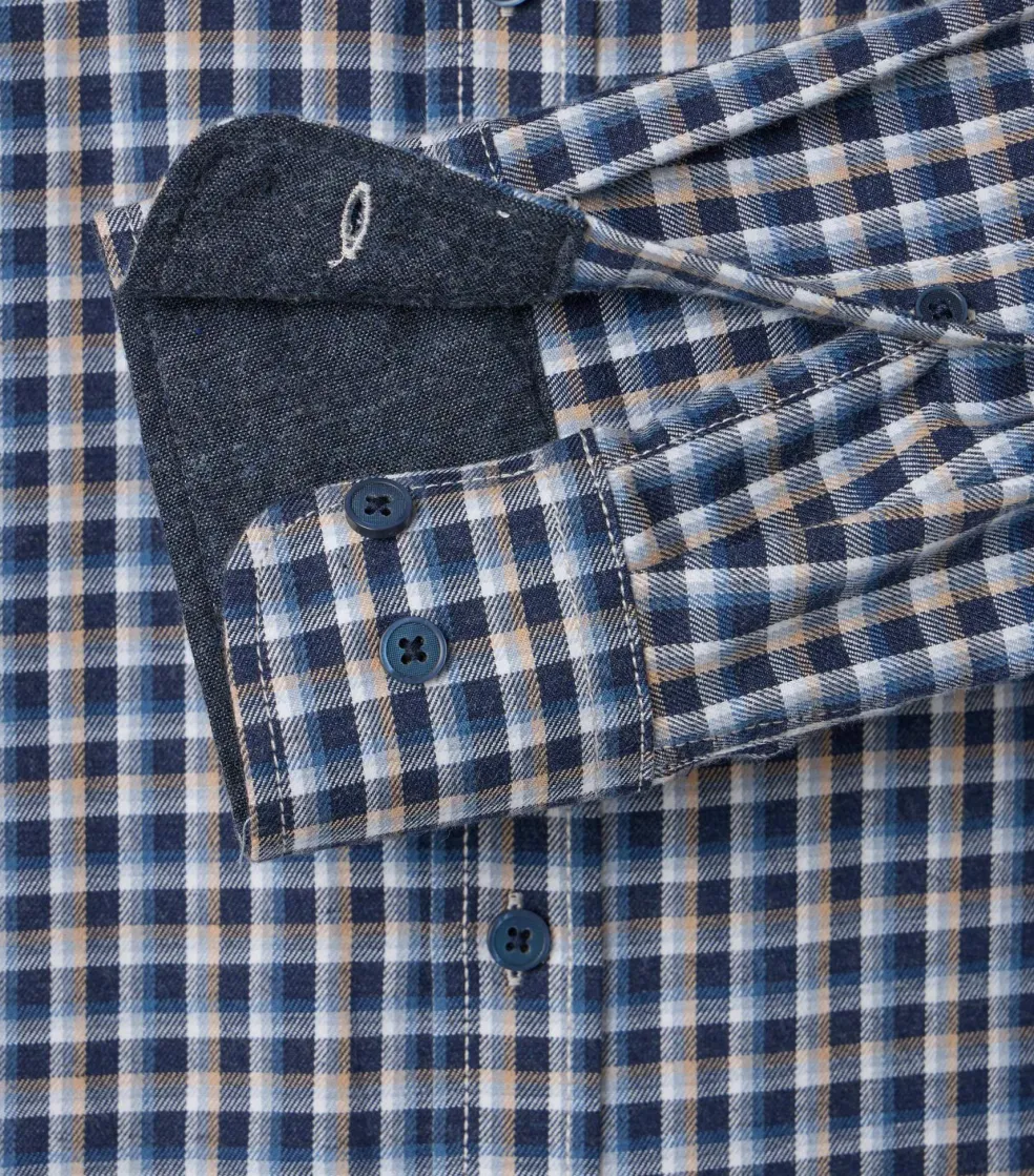 CASA MODA Sport comfort fit overhemd, flanel, blauw geruit
