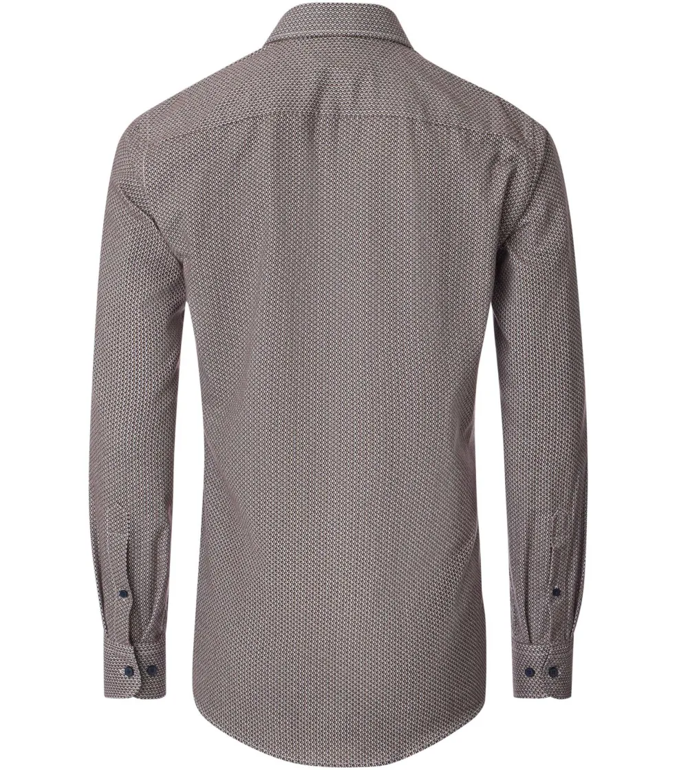 CASA MODA Sport comfort fit overhemd, flanel, bruin dessin