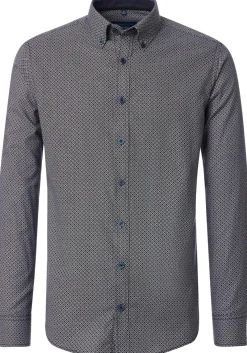 CASA MODA Sport comfort fit overhemd, twill, bruin dessin