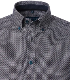 CASA MODA Sport comfort fit overhemd, twill, bruin dessin