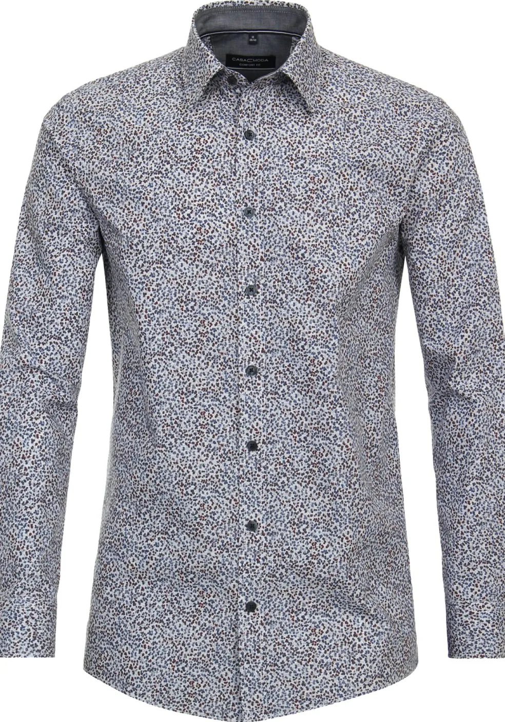 CASA MODA Sport comfort fit overhemd, popeline, blauw dessin